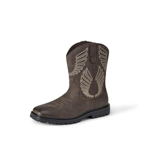 amazon essentials Brown square toe cowboy boot size 12 main image 6